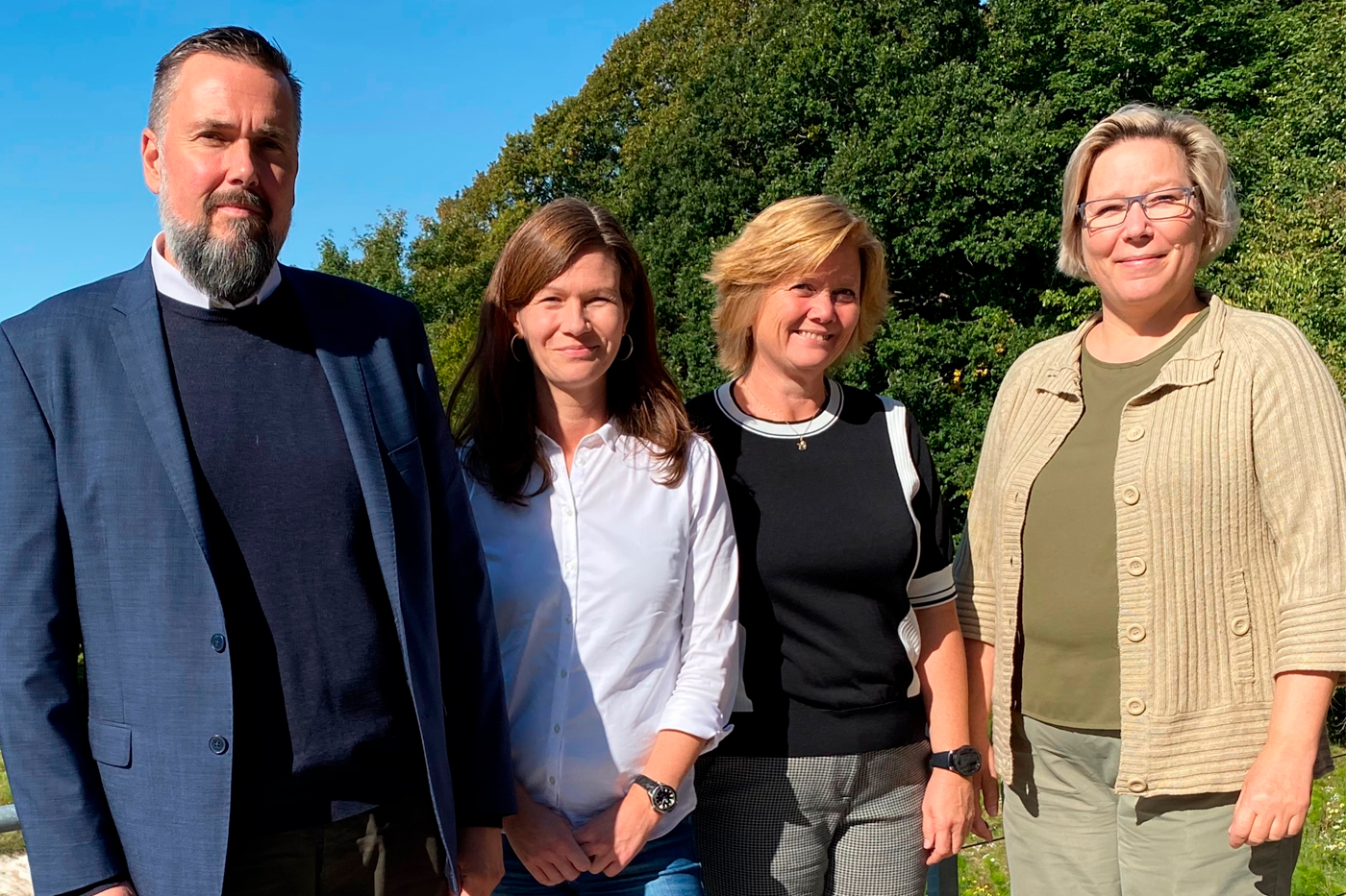 Billede af Martin Sieben (Adm. direktør for VUC Storstrøm), Anita Lindquist (Rektor for KVUC), Pernille Brøndum (Rektor for Nordvestsjællands HF & VUC) og Hanne Michelsen (Rektor for HF & VUC Klar)